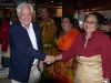 The Hon. Prime Minister Dr. Feleti Sevele shakes hands with Mrs. Pasifiki Tonga, while Mrs. Kimbu 'Inoke & Mrs. Polutele Tu'ihalamaka looks on.